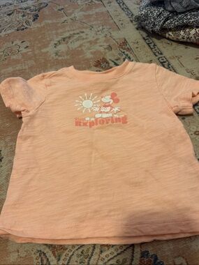 Disney Peach Short Sleeve Tee with Character Sun Graphic